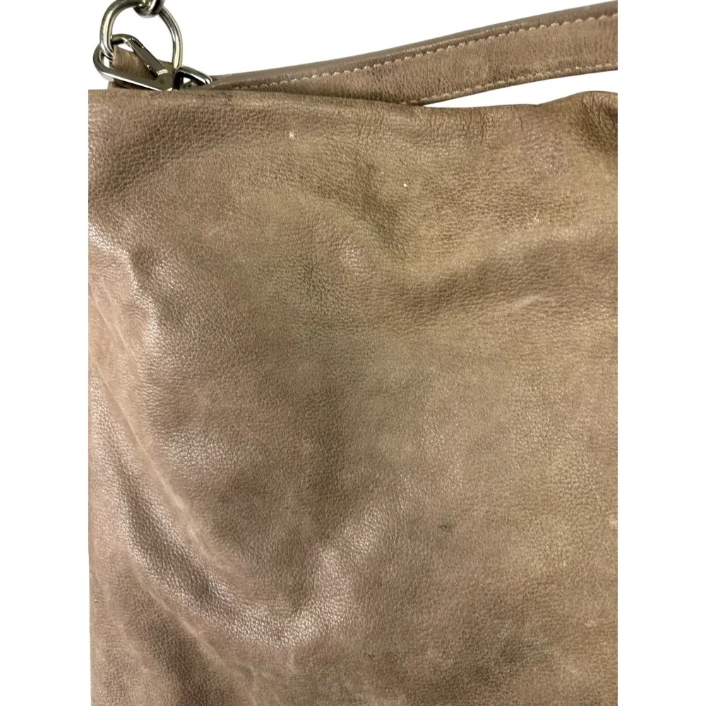 Gianni Chiarini Taupe Leather Hobo Bag Made in Italy Crossbody Shoulder Bag